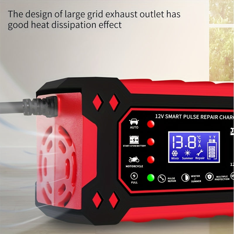 12V\u002F6A Full Automatic Car Battery Charger Pulse Repair Charger For Car Truck Motorcycle Lawn Mower AGM\u002FGel Lead Acid Battery