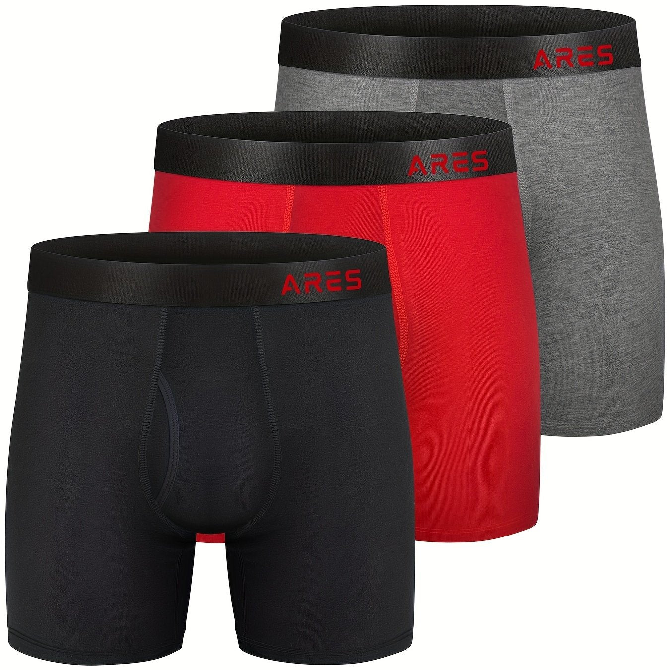 3 peças cuecas boxers longas de seda confortável de bambu masculina, cuecas esportivas da moda, roupa íntima respirável e confortável