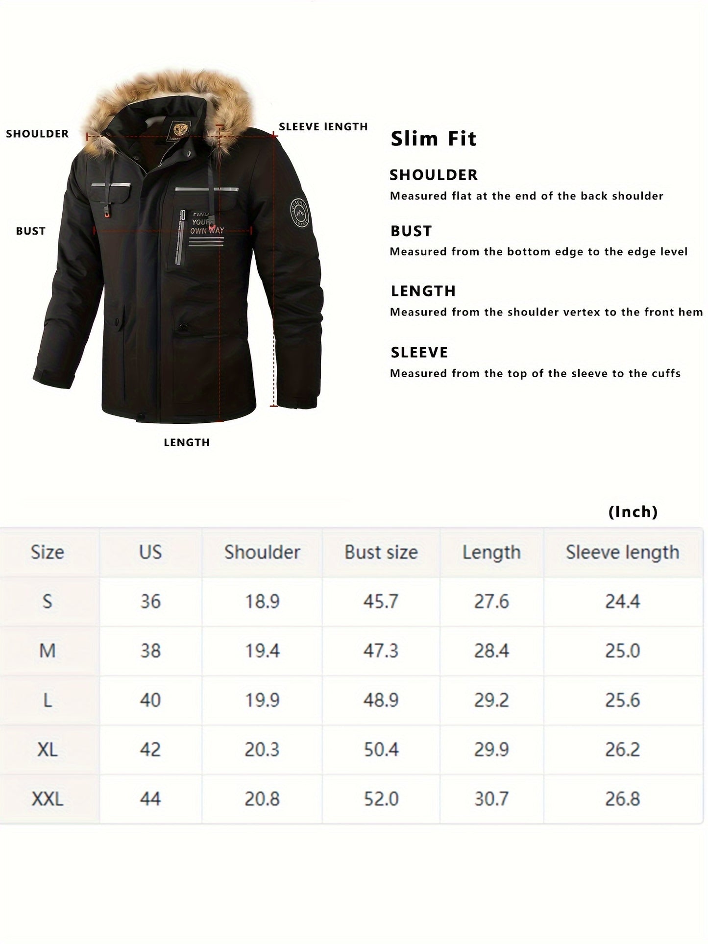 Men's Warm Fleece Hooded Parka, Casual Multi Pocket Jacket For Fall Winter