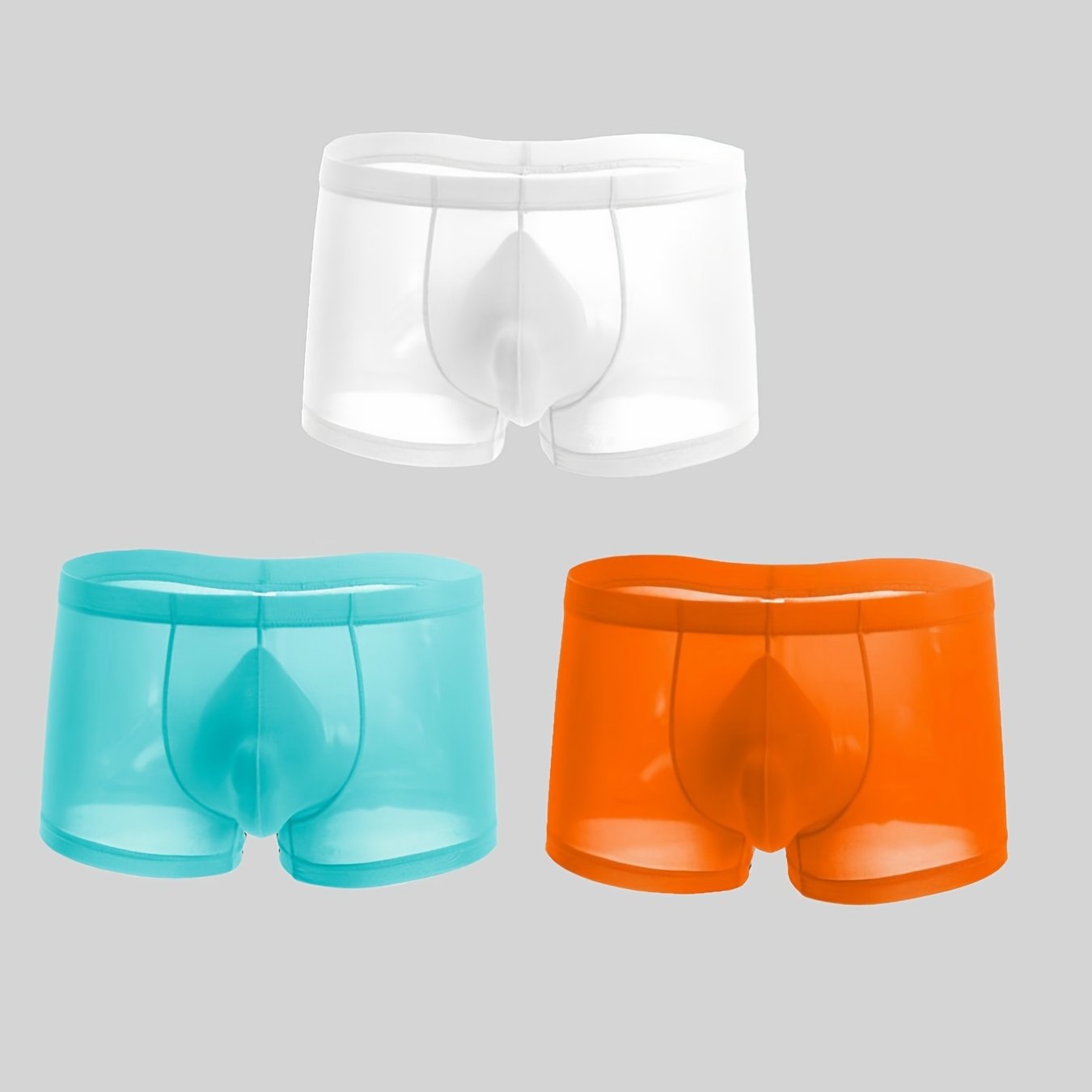 3 peças \u002Fset cuecas boxer masculinas respiráveis de seda gelada ultrafinas