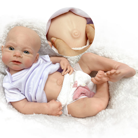 45cm\u002F17.72 Soft Silicone Reborn Girl Doll - Genesis Oil Painted Skin, Bathable Newborn Toy for Kids