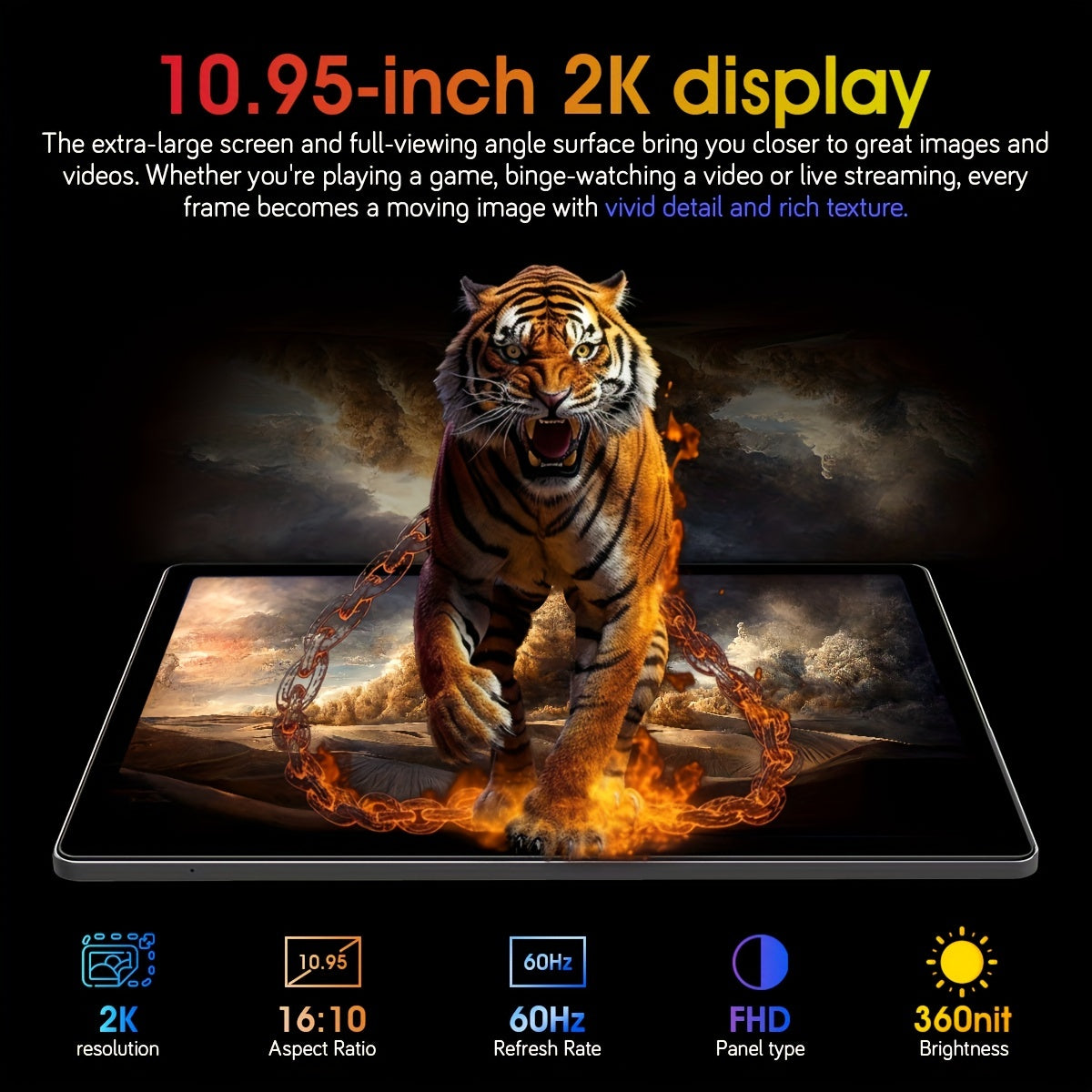 HOT PEPPER DT50 Pad Global Version Tablet\u002F8GB+256GB+1TB TF Expansion\u002FAndroid 12\u002F10.95 IPS 1200x2000\u002FMTK8183\u002F5G WiFi\u002F1080P Full HD Video Playback\u002F8MP Front+16MP Rear Camera