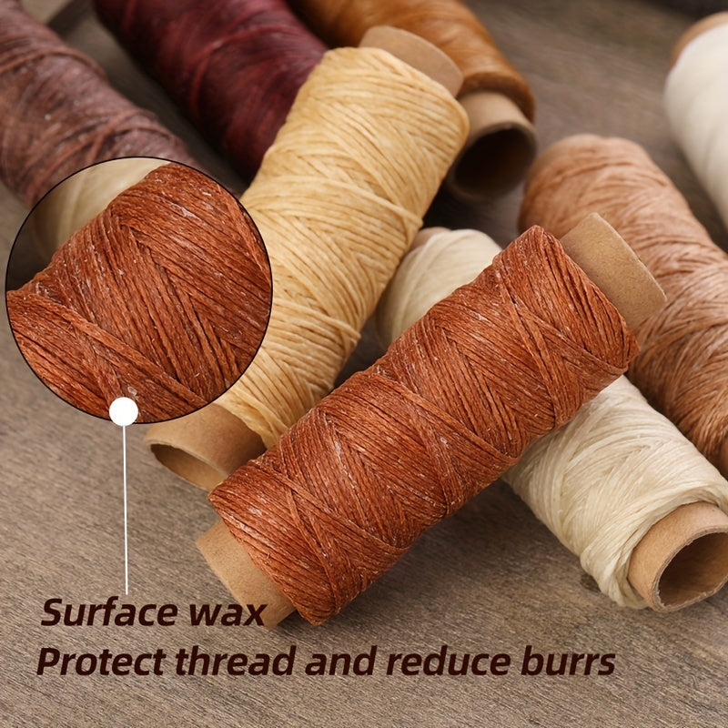 Leather Sewing With 12 Colors Of Wax Thread, Each Size 55, And Each Thread Thread Thread Is Suitable For Leather Craft DIY Book Binding, Shoe Repair, And Leather Sewing