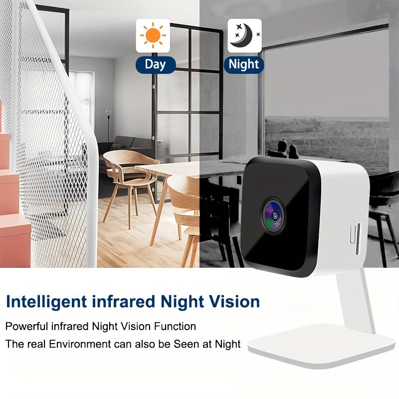 1pc 1080P Mini Camera Smart HD Camera, Wireless Camera, Two-way Voice, Infrared Night Vision, Cell Phone Remote Application, Watch Anytime, Anywhere, Smart Home Camera, - Protect Your Family's Safety