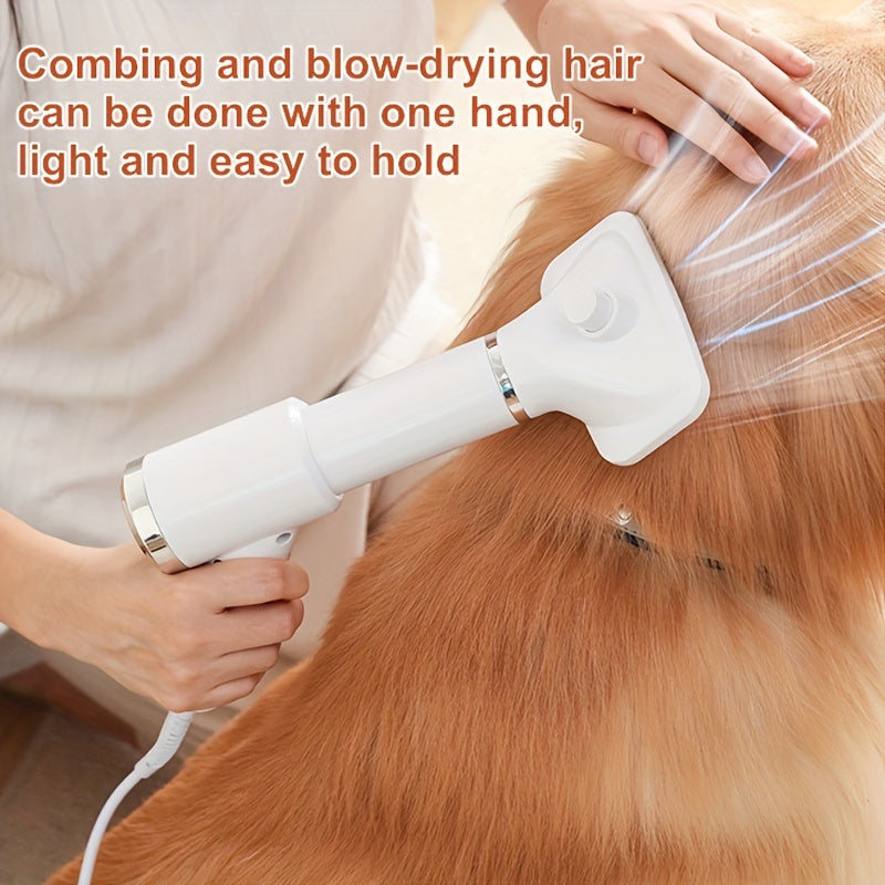 2-in-1 Quiet Pet Hair Dryer And Comb For Dogs And Cats, Hot Air Brush For Grooming And Hair Removal