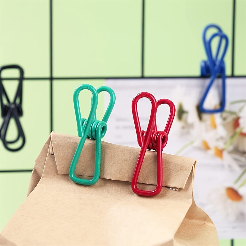 10 Stück Chip-Clips - Utility PVC-beschichtete Stahl clips zum Versiegeln von Lebensmittel paketen, Chips Taschen, Kleidung &amp; Papier-Packung mit 10 (zufällige Farbe)