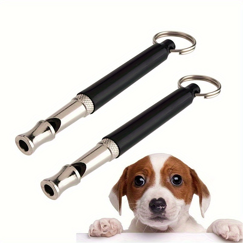 2pcs Stop Barking Dog Whistle, Silbato de perro silencioso ultrasónico ajustable, Silbato profesional del entrenamiento del perro de la recuperación