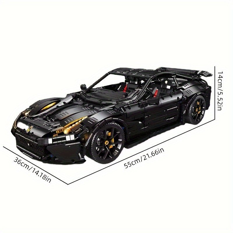 3097pcs Black Style Supercar Model Building Blocks, Birthday Gift, Christmas Halloween Gift