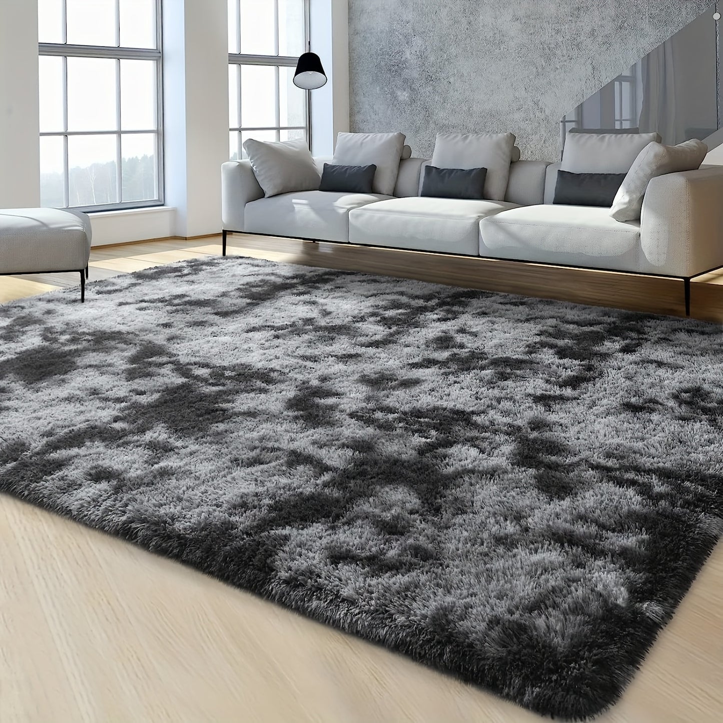 1pc Ultra Plush Fluffy Rug, Super Soft Tie-Dyed Fuzzy Area Rugs For Bedroom Living Room, Large Plush Furry Shag Rugs, Kids Playroom Nursery Classroom Dining Room Decor Floor Carpet 78.74*118.11in (200*300cm)