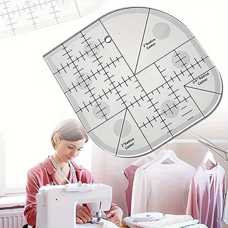 1pc Creative Curved Angle Cutter Quilt Ruler Acrylic Sewing Stitching Ruler Quilting Template DIY Sewing Supplies Sewing Template Stitching Tool Curved Angle Cutter Ruler