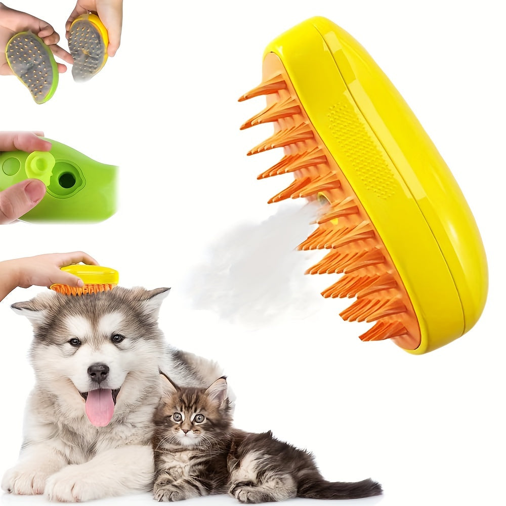 Pentes de massagem autolimpantes 3 em 1, escova de tratamento para animais de estimação para gatos, escova de vapor para animais de estimação, pente de carregamento USB para gatos, pente flutuante para remoção de pelos, massagem em spray elétrico para cui