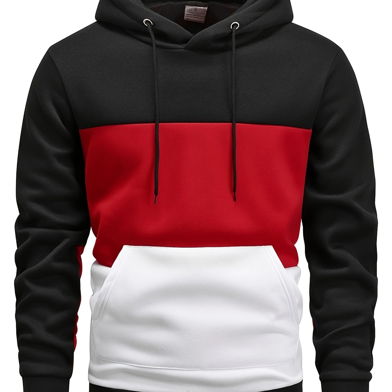 Color Block Hoodie, Cool Hoodies pour hommes, Casual Graphic Design Pull Sweat à capuche avec poche kangourou Streetwear pour l'hiver automne, comme cadeaux