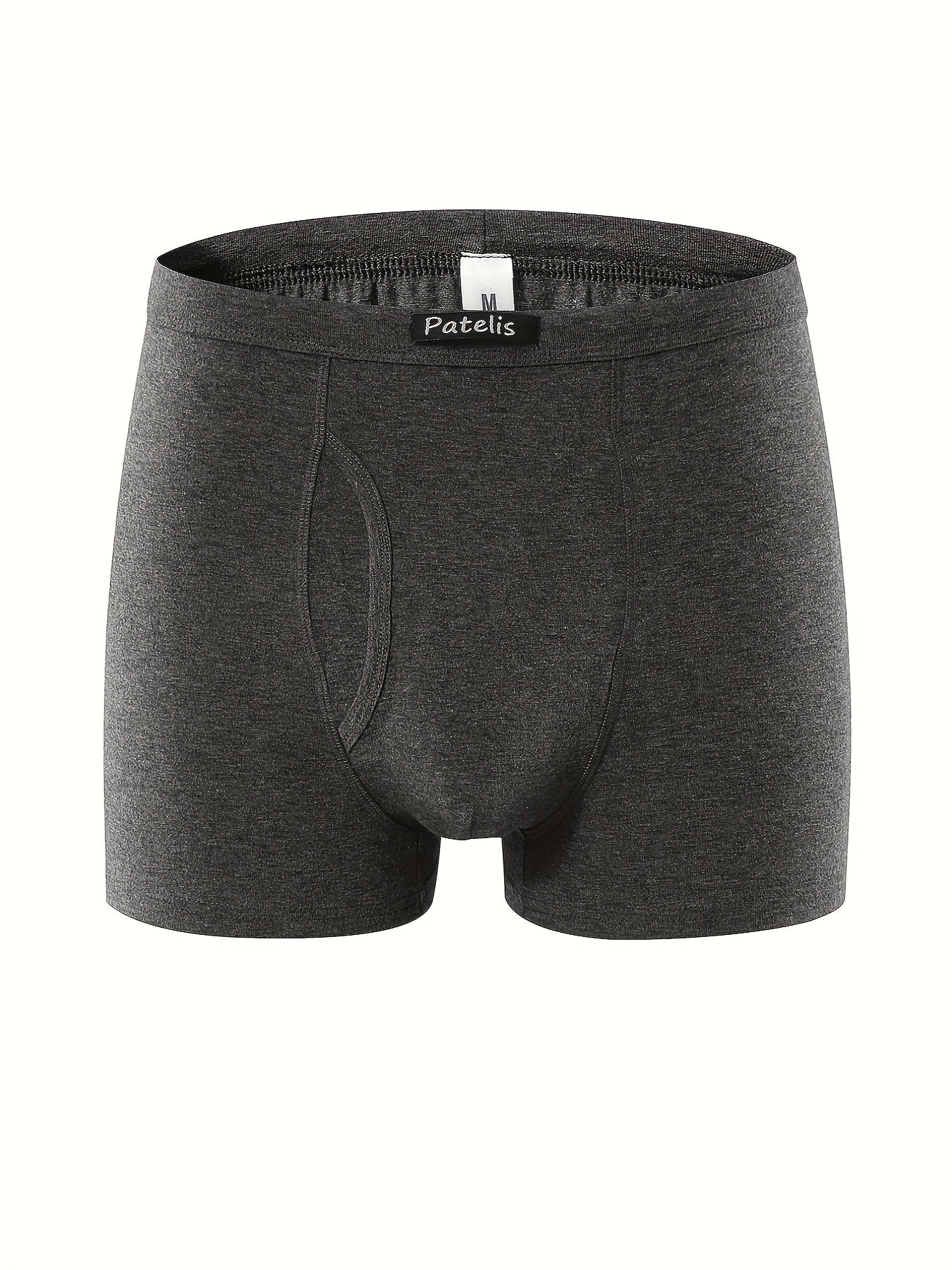 3 piezas de los hombres más tamaño Boxer Breifs, bragas de boxeador de color liso casual, transpirable cómodo secado rápido elástico Boxer Trunks, ropa interior de hombre, ropa interior de algodón 95%