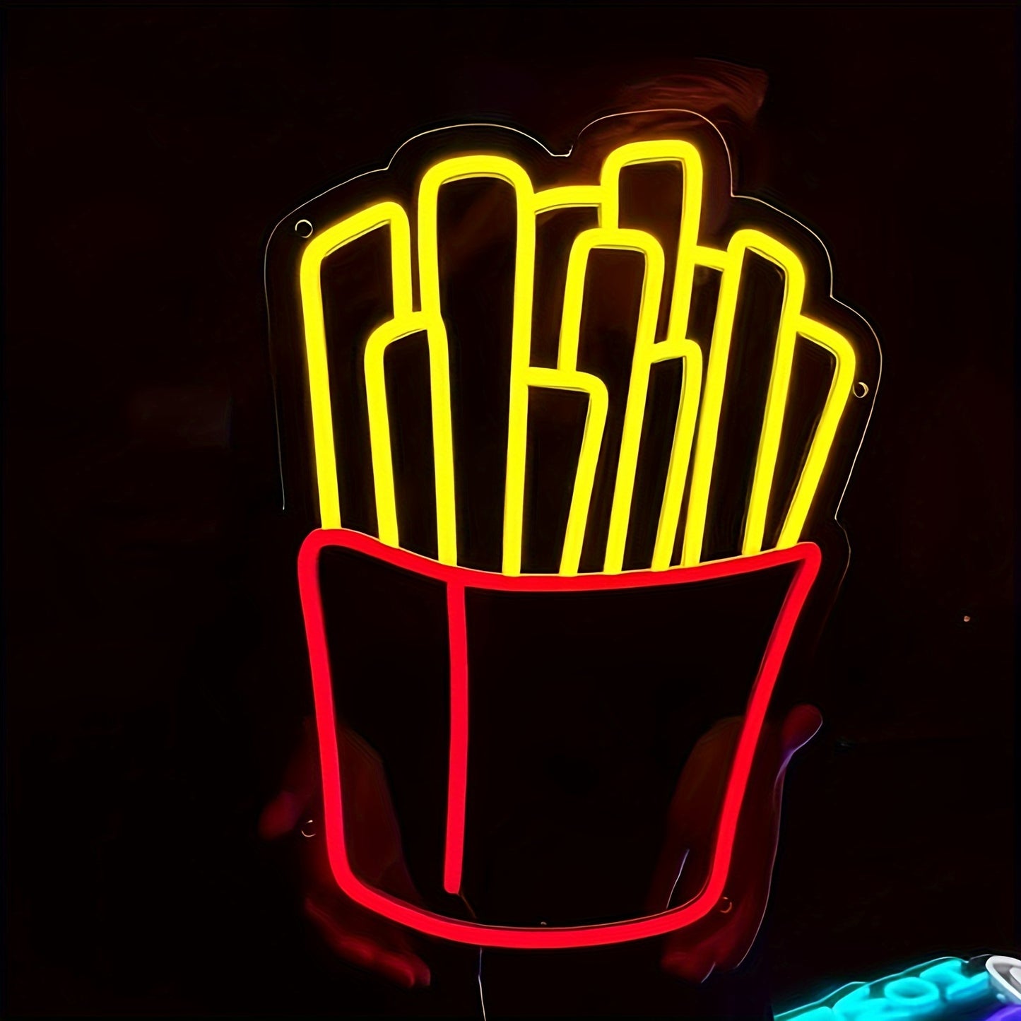 1pc French Fries Neon Sign For Wall Decor, Led Neon Light For Bachelorette Party, Creative Neon Sign For Birthday Wedding Party