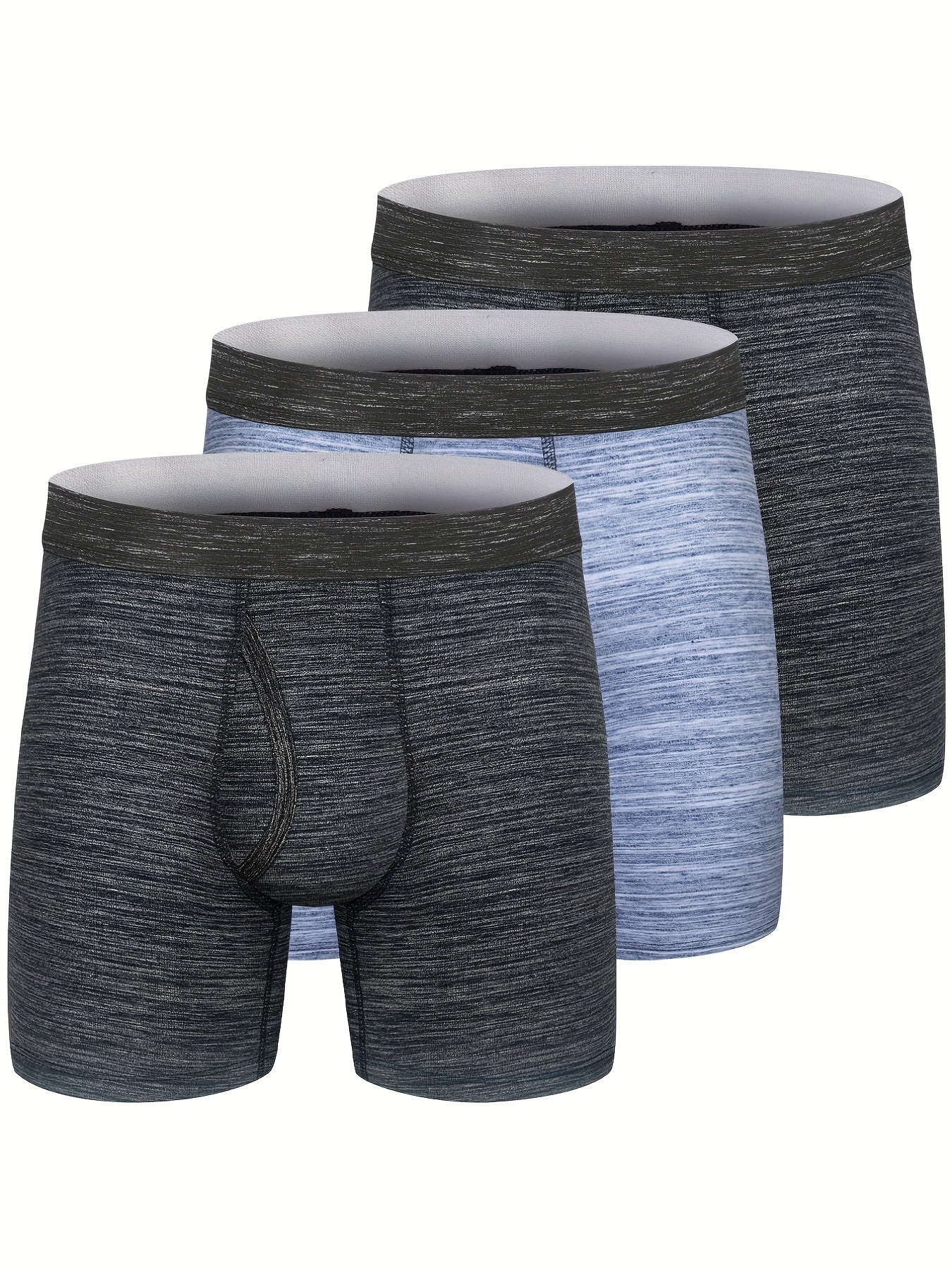 3 peças cuecas boxer com estampa de folha de desenho animado masculino