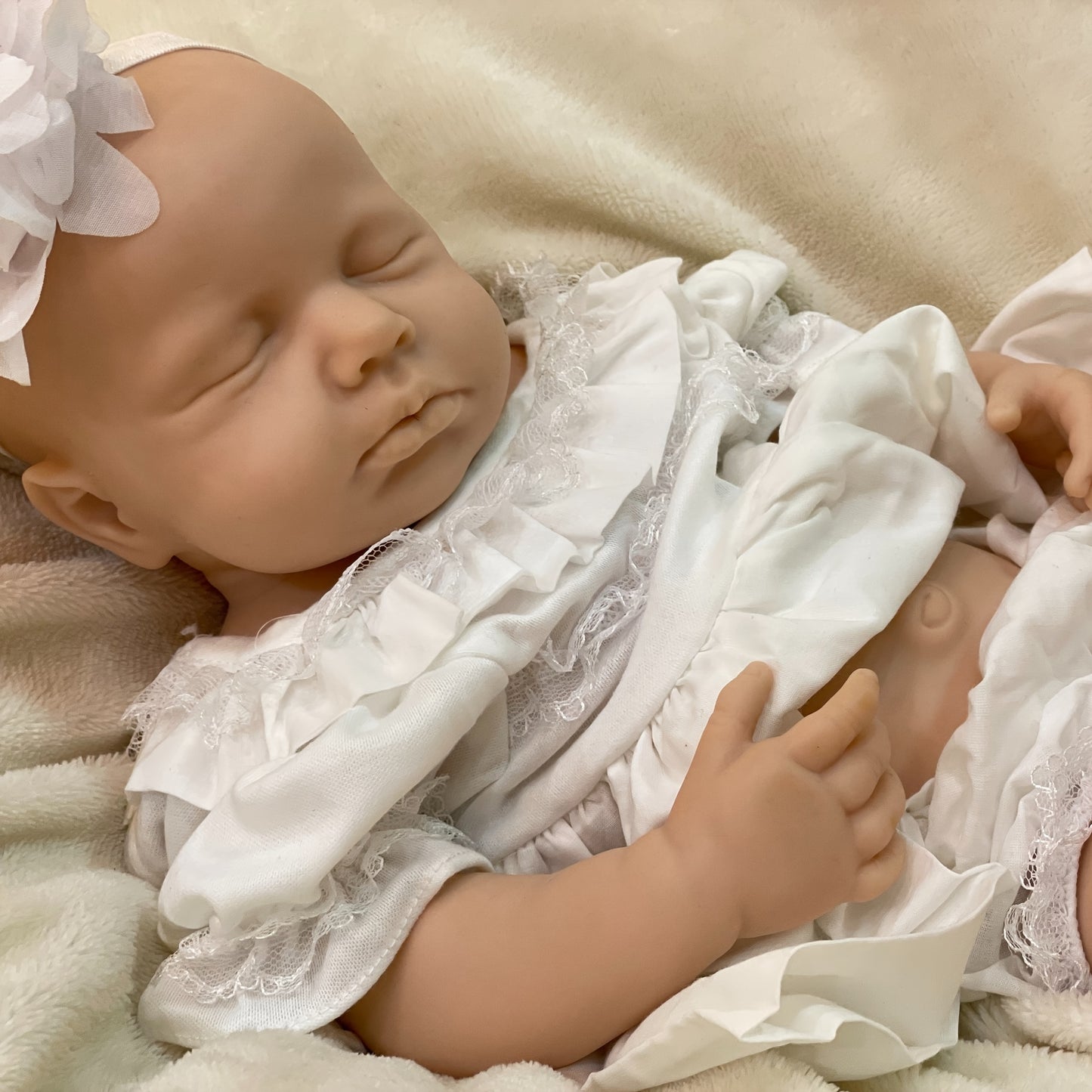 19.69inch Unpainted Silicone Girl Bebe Reborn Dolls Lifelike Sleeping Full Body Soft Solid Silicone Reborn Dolls For Collection Series Boneca Reborn Corpo De Silicone