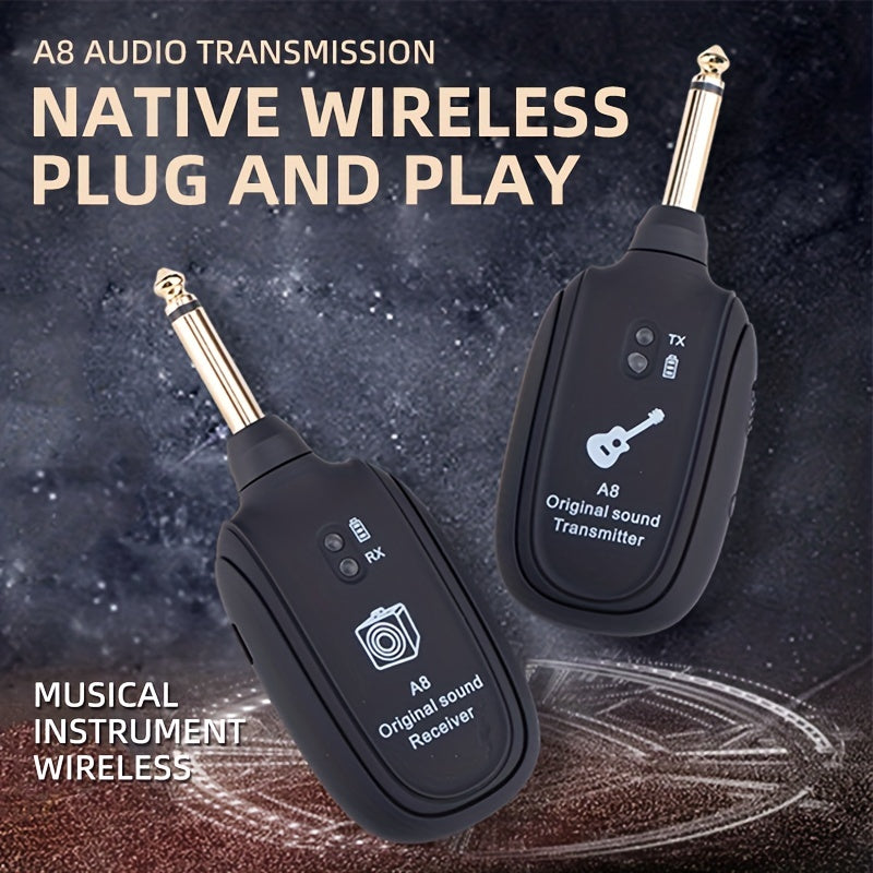 A8 Wireless Guitar Pickup System - Hassle-Free Electric Guitar Performance With Wireless Transmitter And Receiver