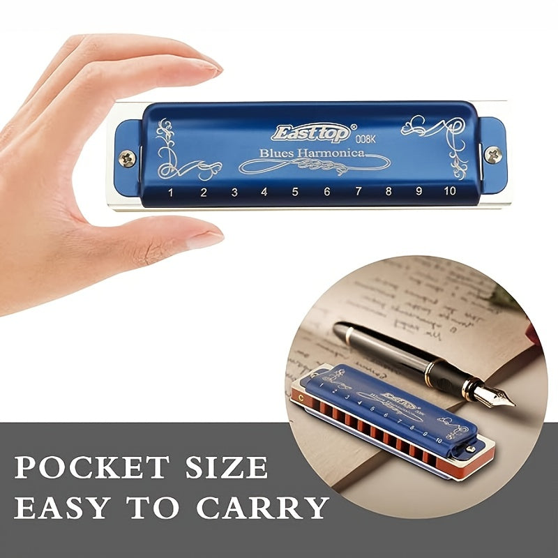 East Top Harmonica: 10 Holes, 20 Tones, Key Of C - Perfect For Professionals, Beginners & Students!