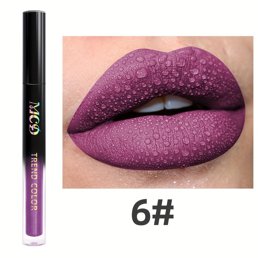 Non-Stick Long Lasting Lip Glaze Non Stick Cup Dark Color Waterproof Non Smudge Color Rendering Lip Mud