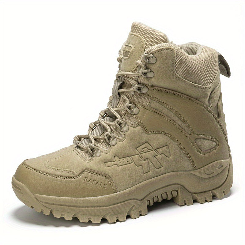 Men's Trendy High Top Lace Up Tactical Boots, Casual Outdoor Training Military Shoes With Assorted Colors