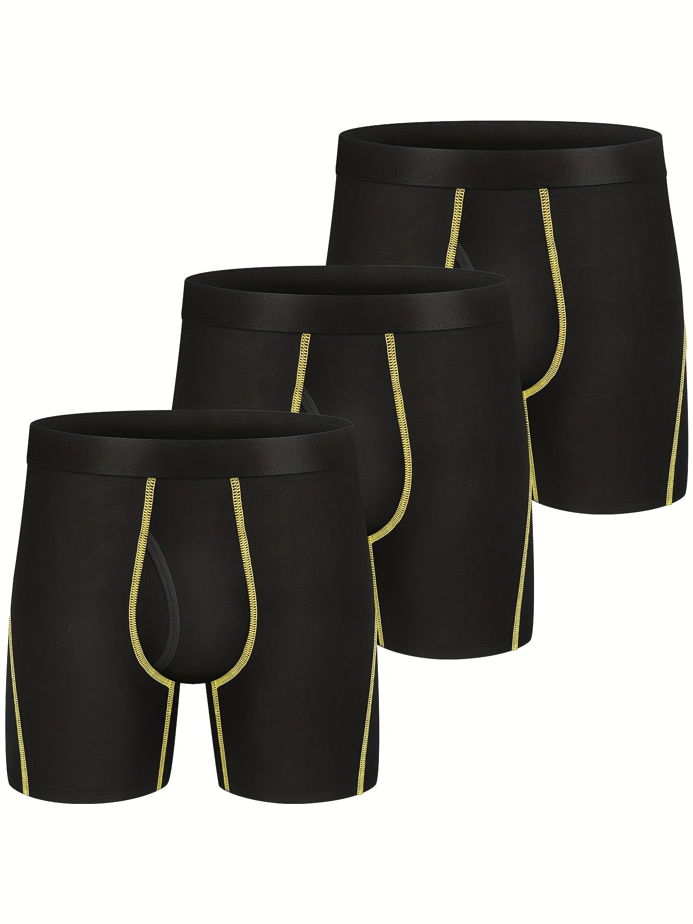 3 peças cuecas boxer com estampa de folha de desenho animado masculino