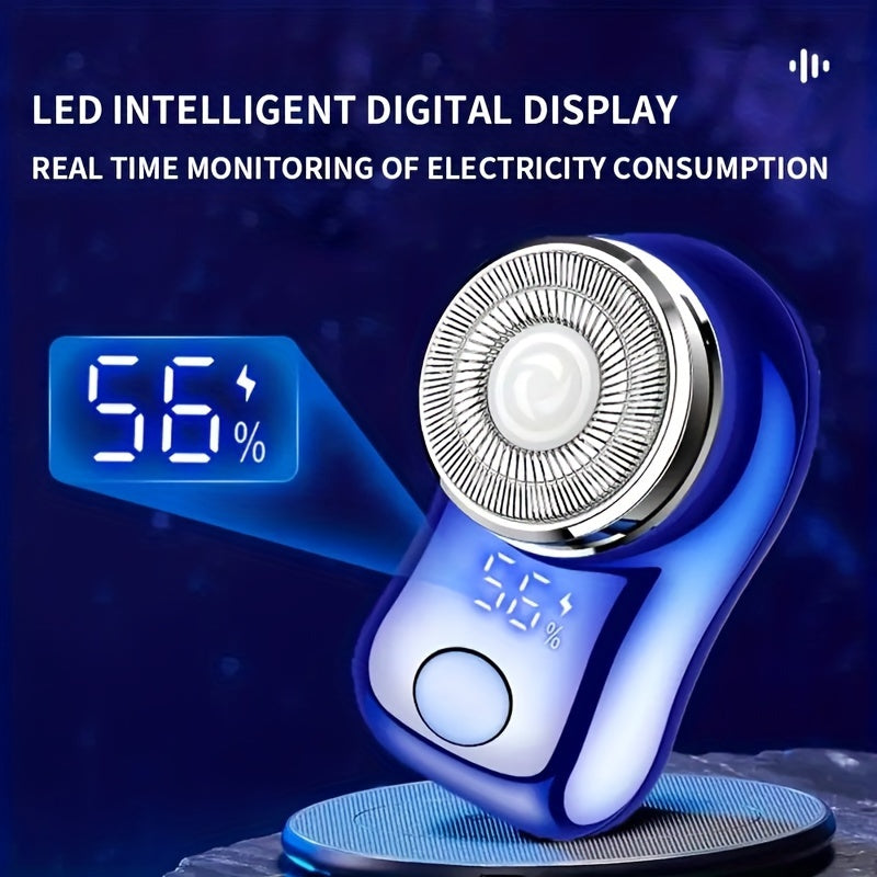 Mini máquina de afeitar eléctrica portátil con pantalla digital inteligente, máquina de afeitar de cápsula para hombres, maquinilla de afeitar tipo bolsillo, máquina de afeitar inteligente de viaje al aire libre, máquina de afeitar de coche-red de cuchill