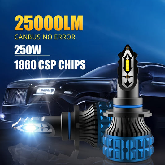 2023 Newest Car LED Headlight Bulbs H4  H7 LED H8 H9 H11 H1 9005 HB3 9006 HB4 H27 880 881 H3 Auto LED Lamp Fog Bulb CSP Chip 250W 25000LM 6000K 12V