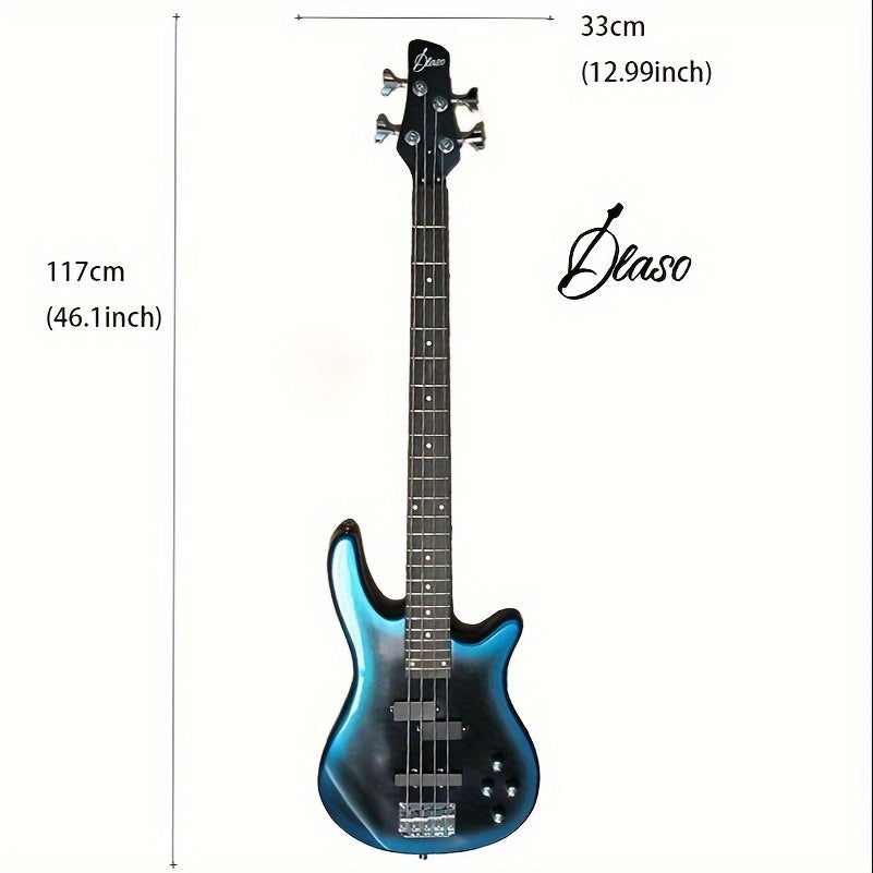 DLASO Electric Bass I  Electric Bass Four String Bass Instrument Adult Beginner Electric Bass Playing Bass Package DEASO DILASUO Electric Bass DKIB-11 Electric Bass