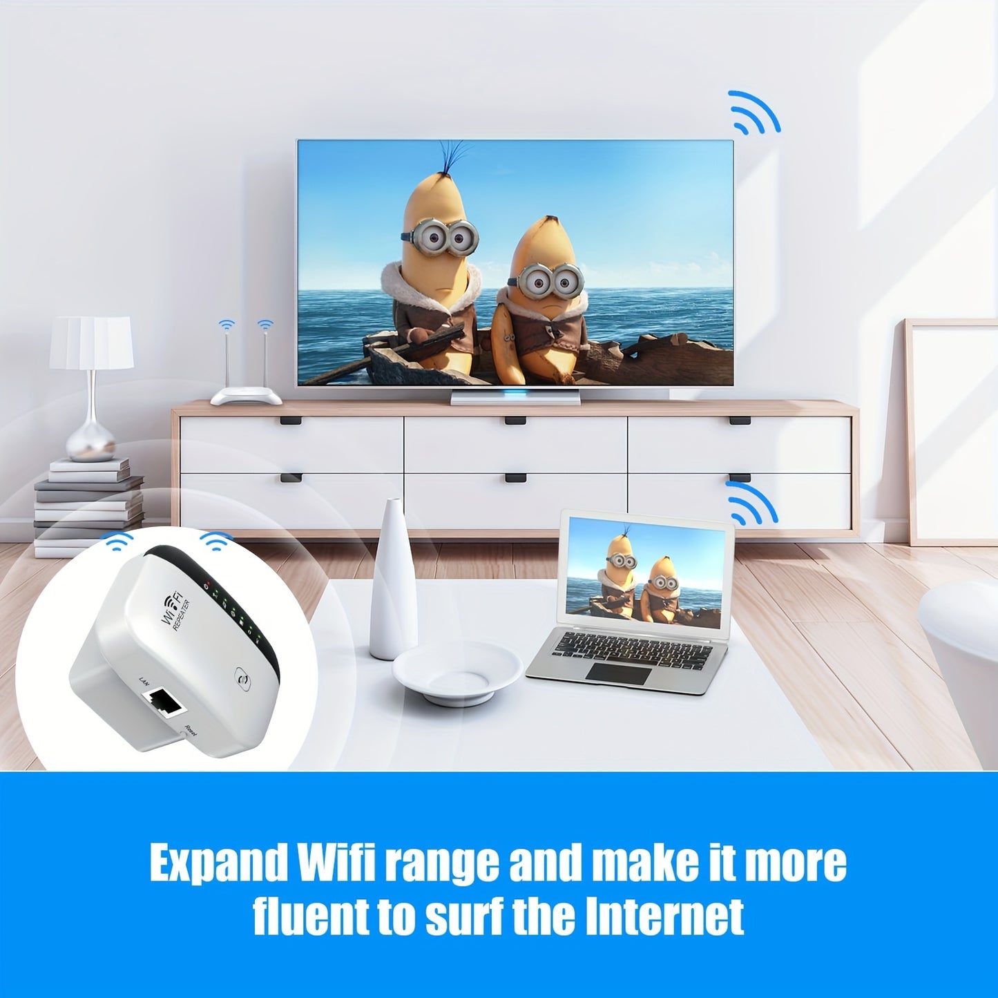 WiFi Repeater Wireless Signal Booster 300M Wireless Signal Amplifier