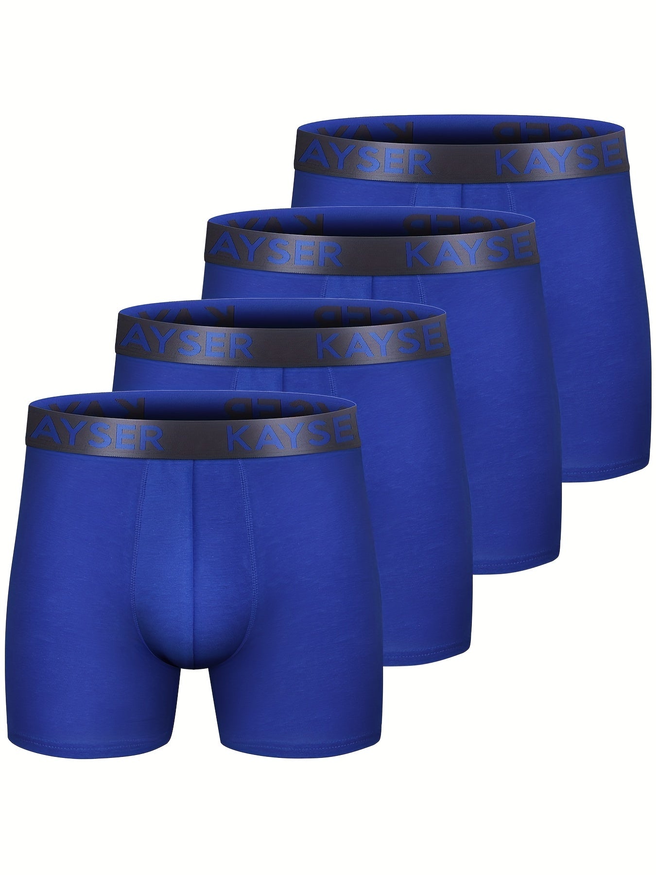 Paquete de 4 hombres de algodón transpirable cómodo suave elástico color liso calzoncillos boxer ropa interior