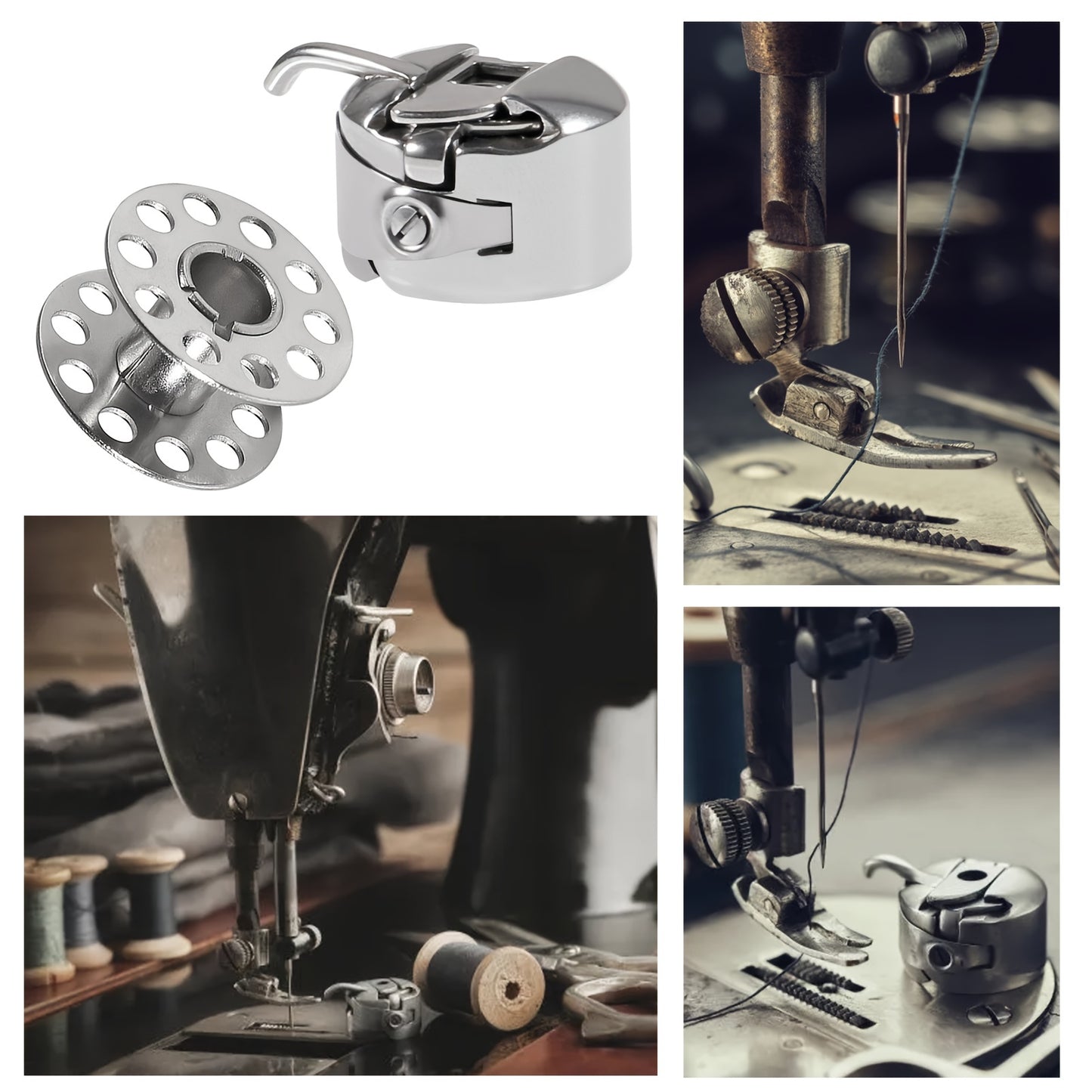 12 Stück Nähmaschine Bobbin und 2 Stück Hüllen für Quilten, Häkeln, Kunstprojekt, Herstellung, Stickerei, industrielle Nähmaschine, Näharbeiten, Stickerei