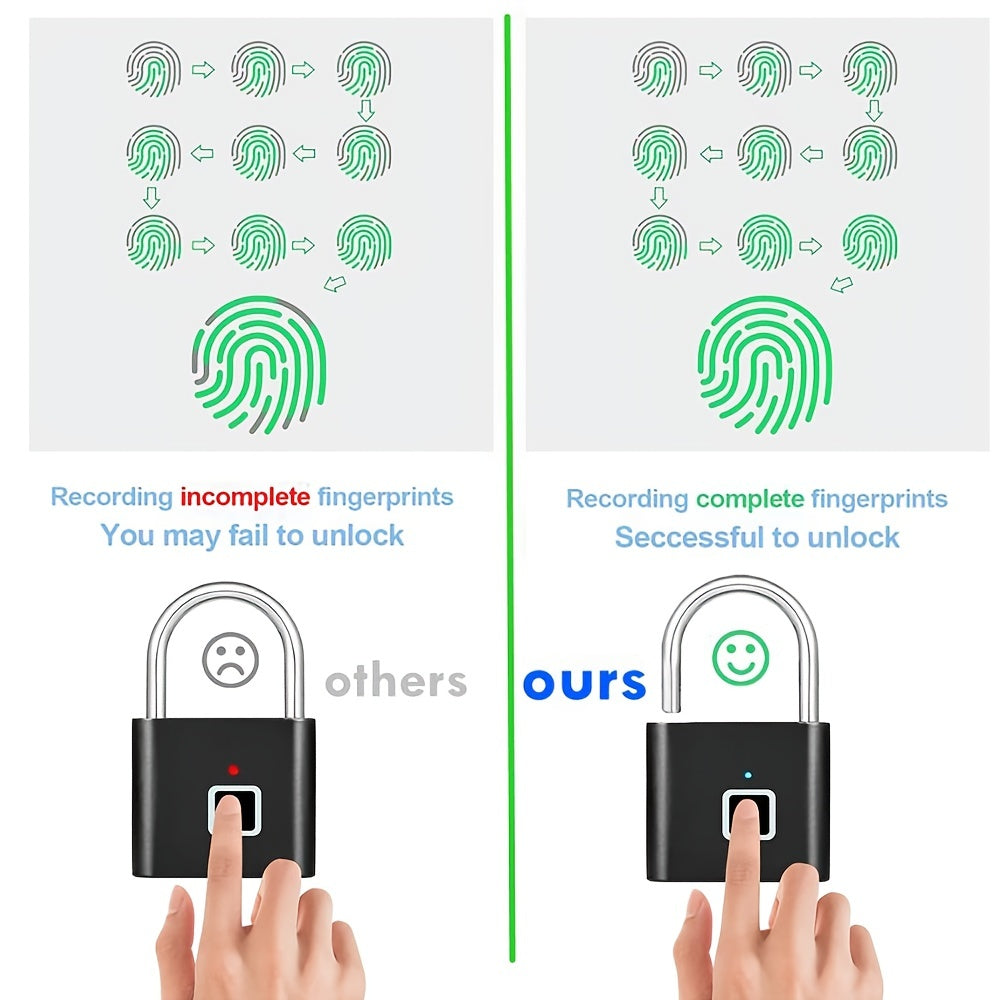 Cadeado de impressão digital inteligente: destranque sua porta com um toque do polegar!