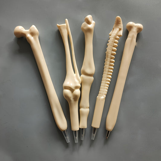 5pcs Creative Novelty Bone-Shaped Ballpoint Pens - Perfect Gift For Nurses, Doctors, And Office Supplies!
