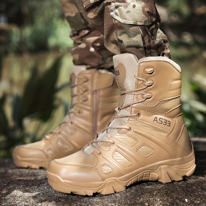 Men's Military Tactical Boots, Wear-resistant Non-slip Combat Boots For Outdoor Hiking Trekking