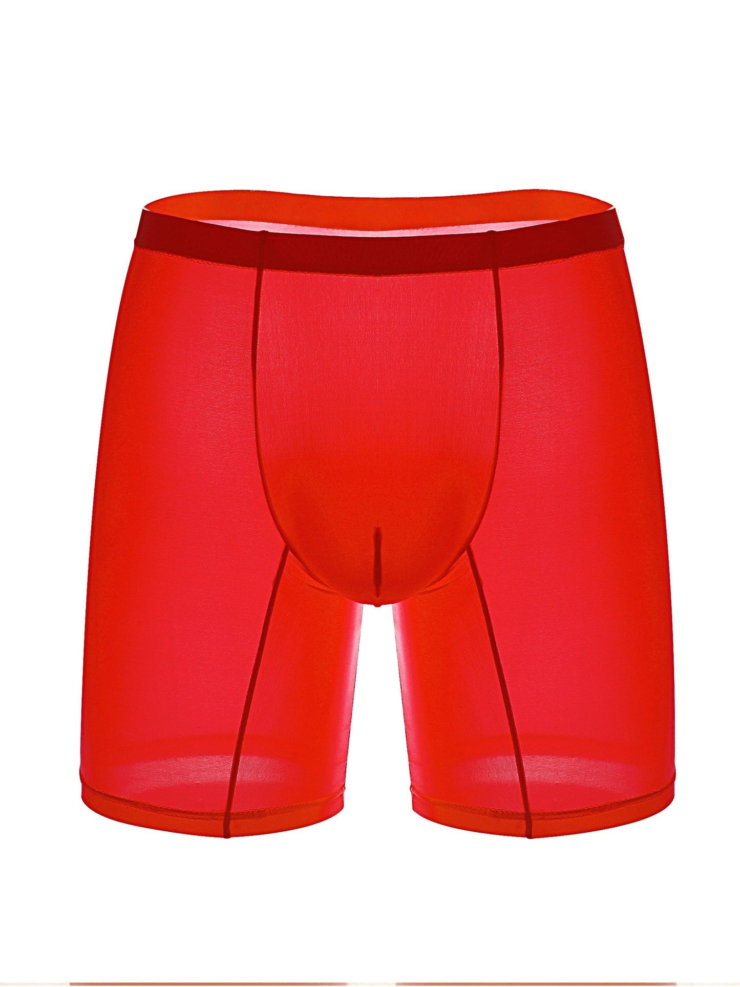 3 peças cuecas boxer longas de seda gelada masculina plus size, sexy ultrafinas de alta elasticidade, macias e respiráveis e confortáveis, cuecas boxer masculinas