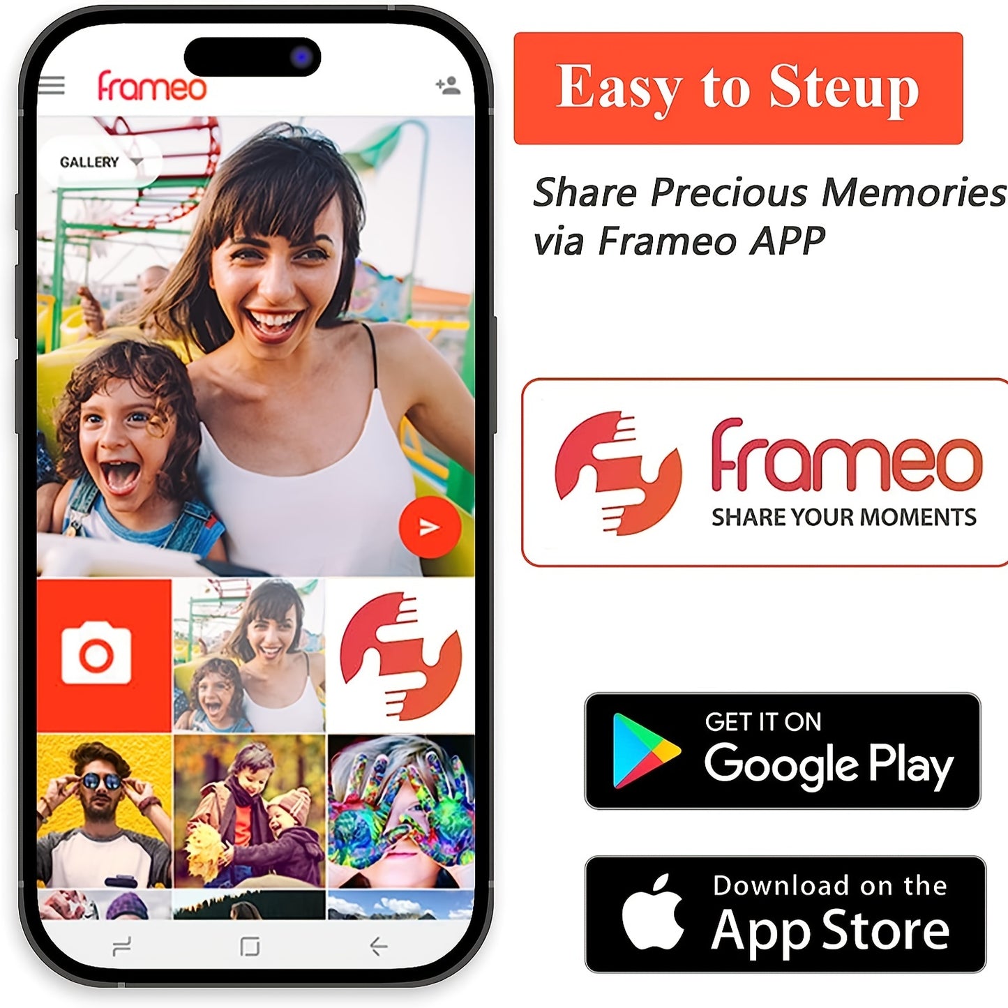 Frameo 32 Go de mémoire 10,1 pouces Smart Digital Picture Frame bois WiFi IPS HD 1080P électronique numérique Cadre photo écran tactile avec rotation automatique Installation facile à utiliser IOS et Android App de MQQC Partager Moments instantanément Via