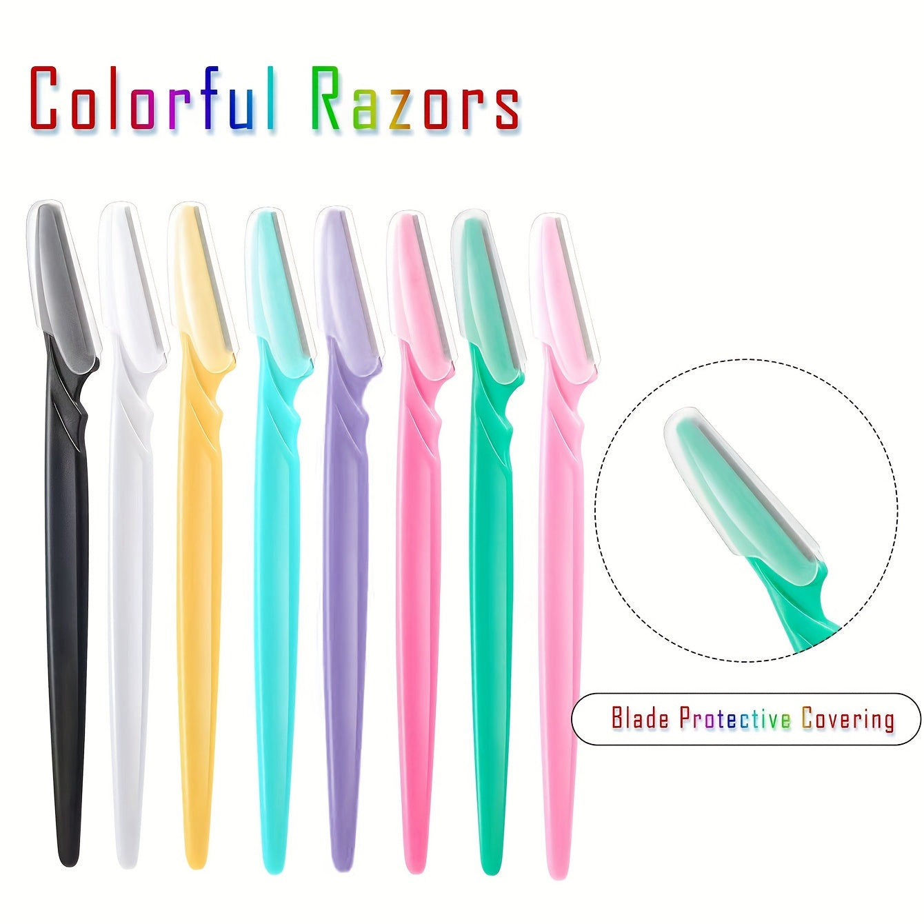 Rasoir à sourcils portable 24pcs pour femmes-Outils de retrait pour façonner et tailler-Rasoir en plastique avec couvercle-Parfait pour le toilettage en cours