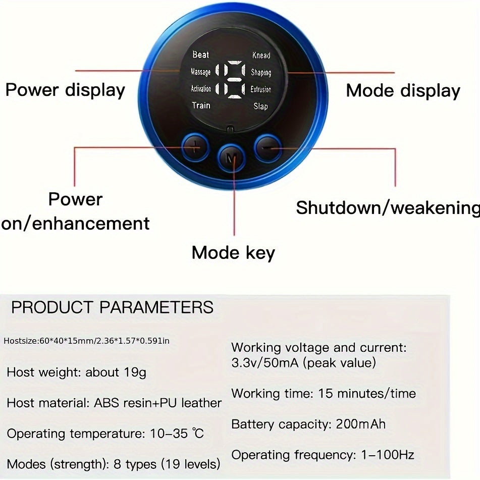 1pc Electric Mini Massage Sticker, Home Portable Meridian Intelligent Pulse Shoulder And Neck Massager, Massager Instruments