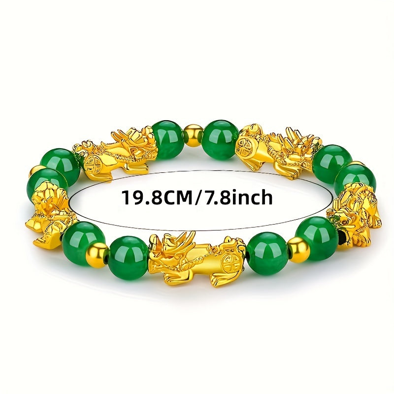 1pc Lucky Animal Bracelet, Attract Wealth Peace Luck Faux Crystal Bracelet Jewelry Gift For Friend Family