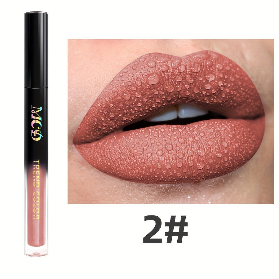 Non-Stick Long Lasting Lip Glaze Non Stick Cup Dark Color Waterproof Non Smudge Color Rendering Lip Mud