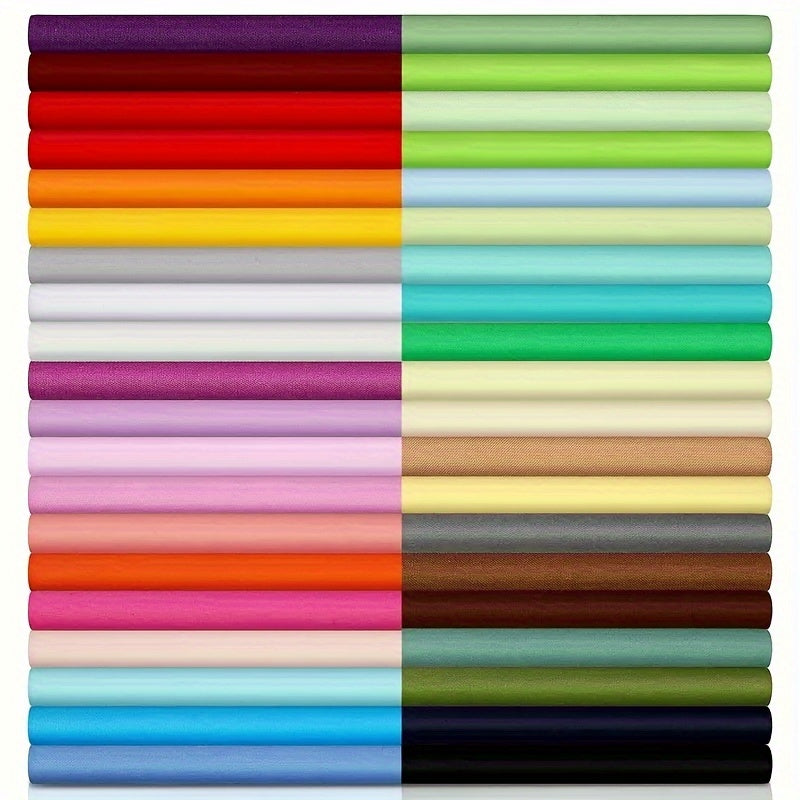 30pcs Solid Color Fabric 10 X 10 Inches Multicolor Fabric Square Quilting Fabric Patch Sewing Craft Pre-made Fabric DIY Sewing Craft