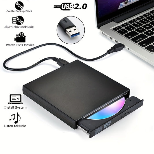 External DVD Optical Drive USB2.0 CD\u002FDVD-ROM CD Player Reader Recorder For Laptop Burning