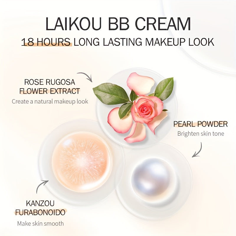 【Buy 1 Get 1 Free】- LAIKOU Long Wearing BB Cream 30g\u002F1.06fl.oz., Waterproof Hide Pores Concealer Make Up, Brighten Skin Tone Cosmetics, Cruelty Free Cover Blemishes Make Up Foundation