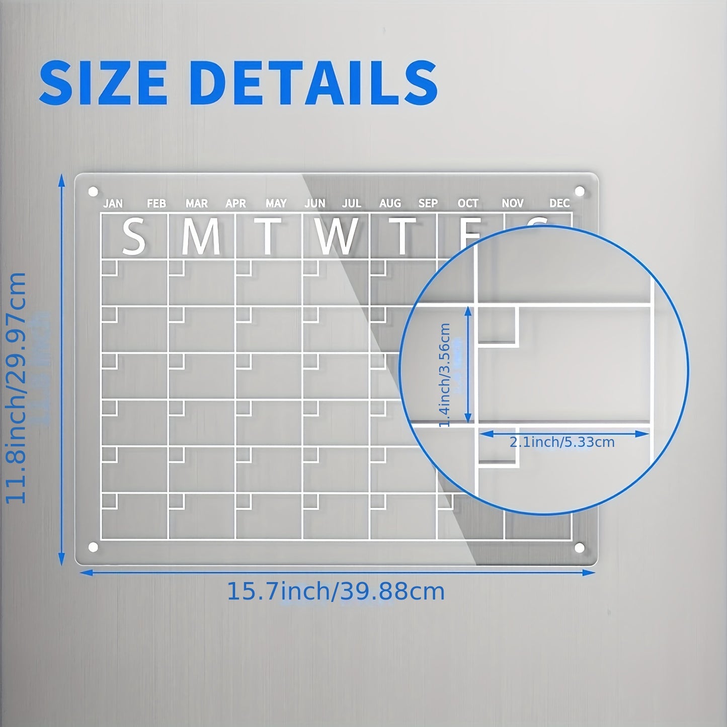 1pc Acrylic Magnetic Dry Erase Board Calendar For Fridge, 16\