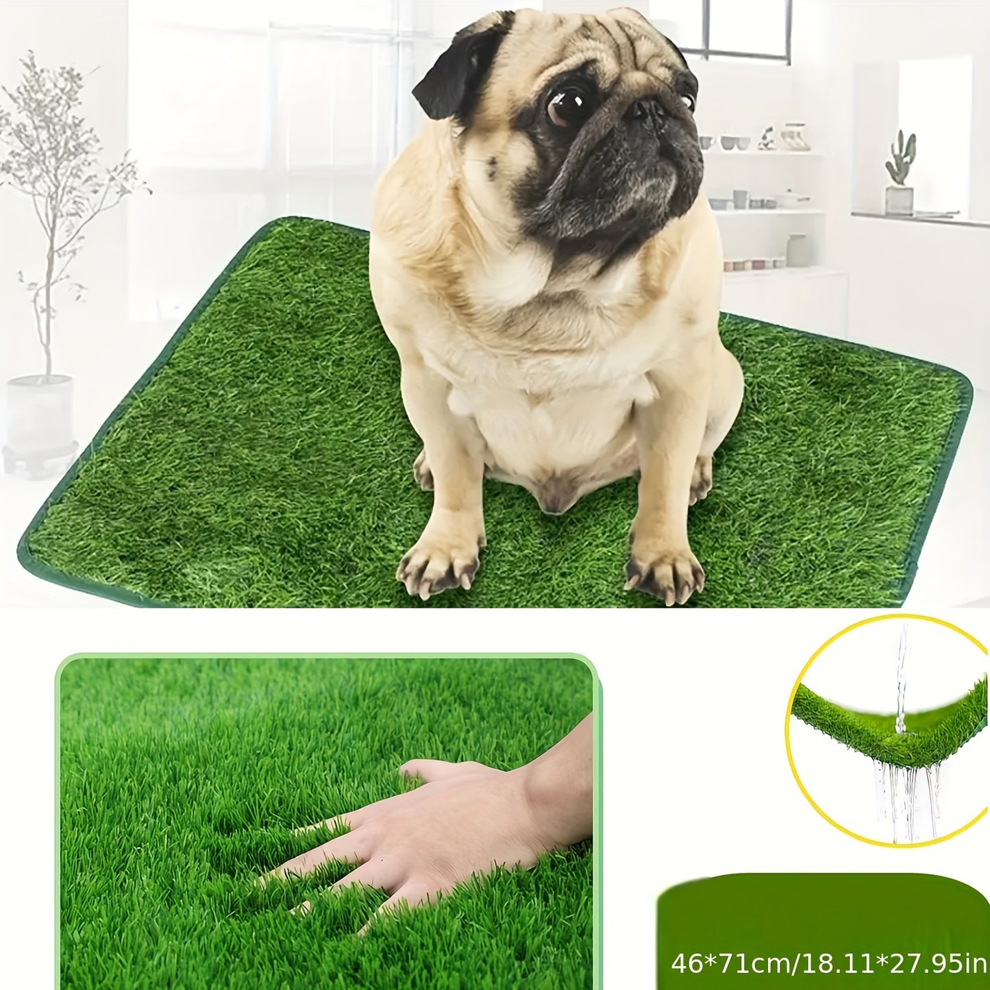 Artificial Grass Pad Dog Grass Mat, Breathable And Washable Dog Potty Training Mat For Outdoor, Reusable Dog Pee Grass Pad