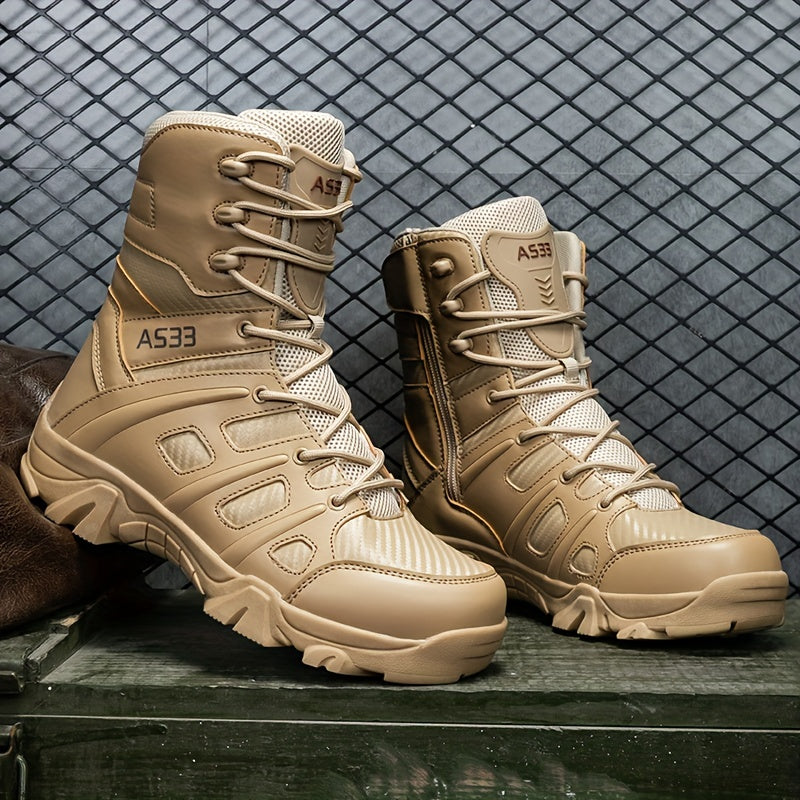 Men's Military Tactical Boots, Wear-resistant Non-slip Combat Boots For Outdoor Hiking Trekking