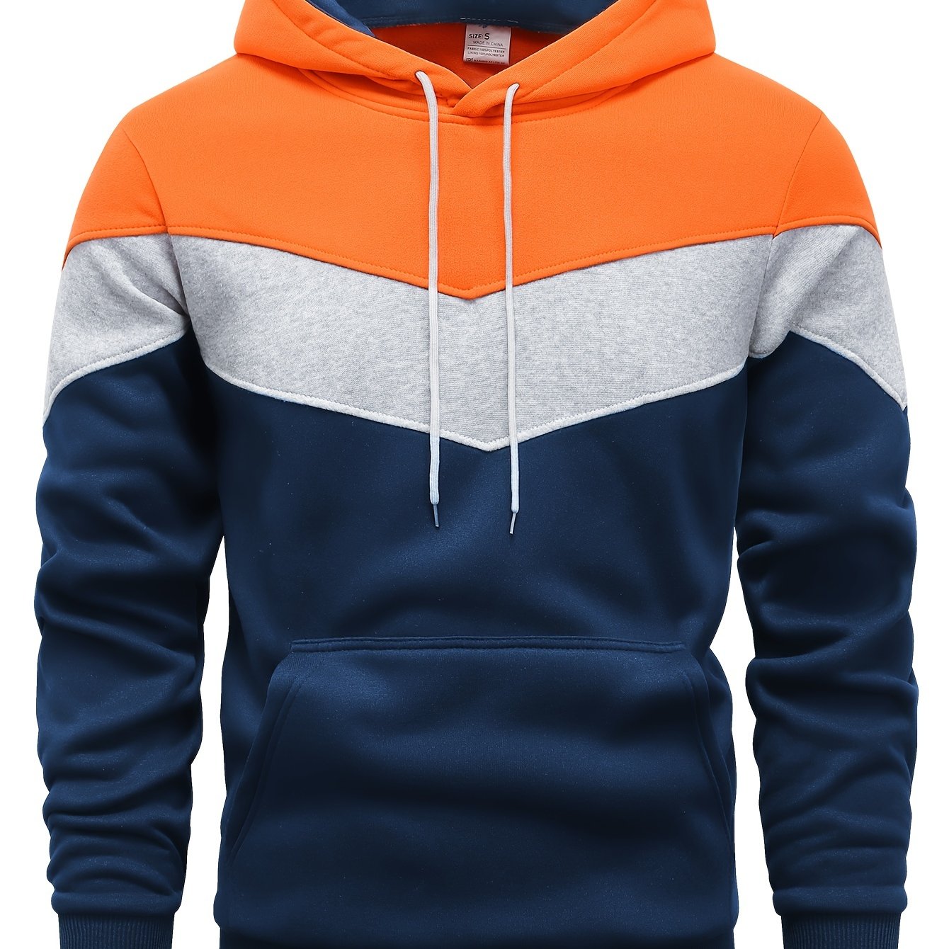 Men's Color Block Hoodie - Casual Graphic Design Pullover with Kangaroo Pocket for Winter and Fall Streetwear - Great Gift Idea