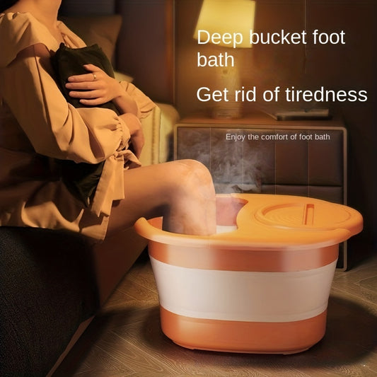 1pc Foldable Foot Soaking Bucket: Enjoy a Relaxing Foot Bath Anywhere with This Portable Folding Basin!