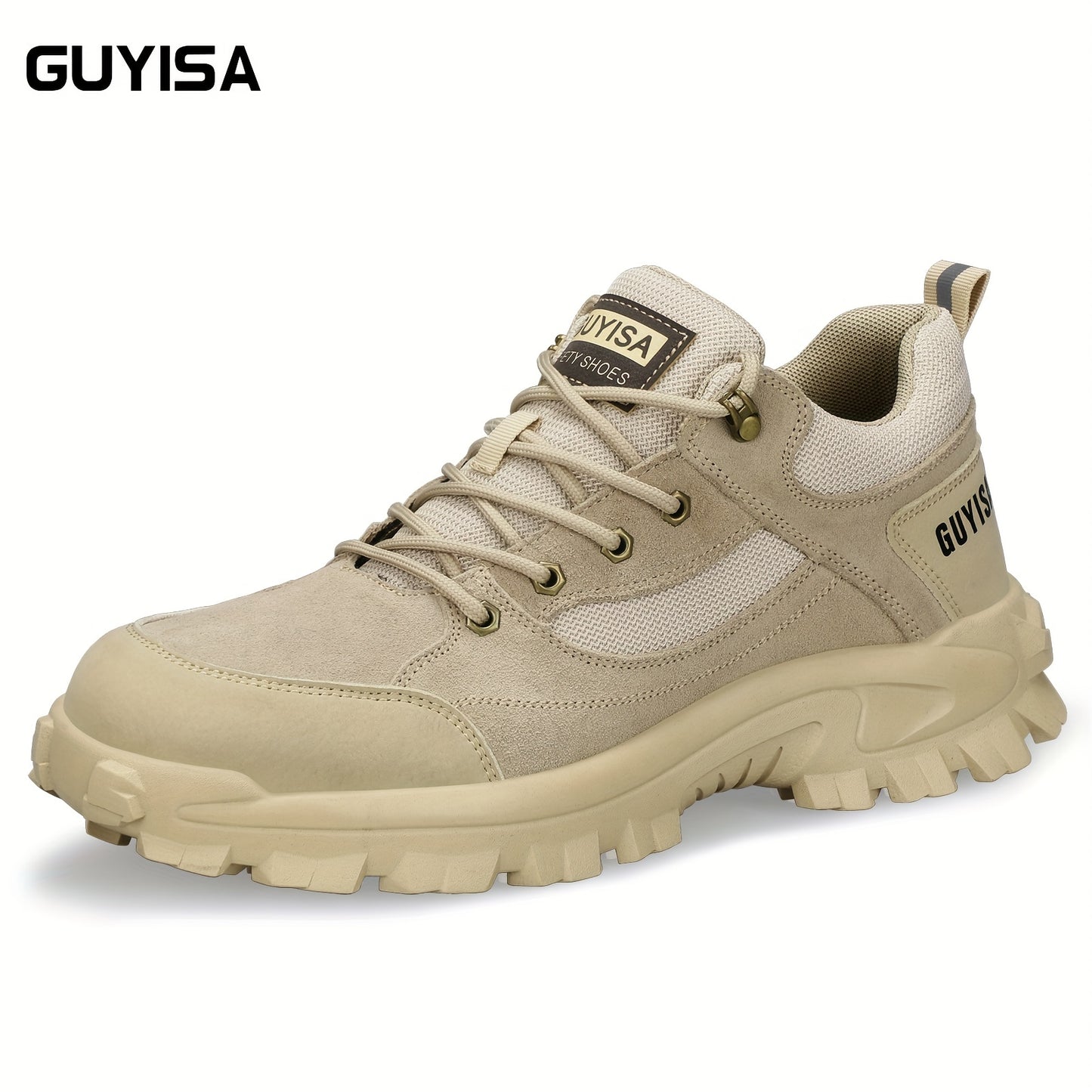 Men's Suede Work Safety Shoes, Puncture Proof Anti-skid Steel Toe Work Shoes, Industrial Construction Sneakers