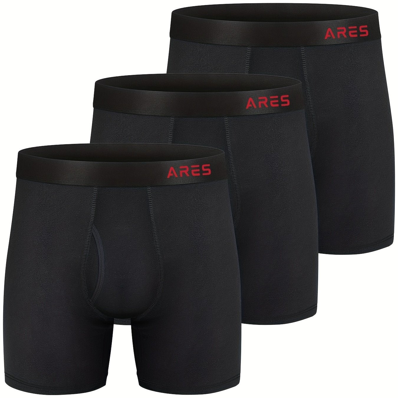 3 peças cuecas boxers longas de seda confortável de bambu masculina, cuecas esportivas da moda, roupa íntima respirável e confortável